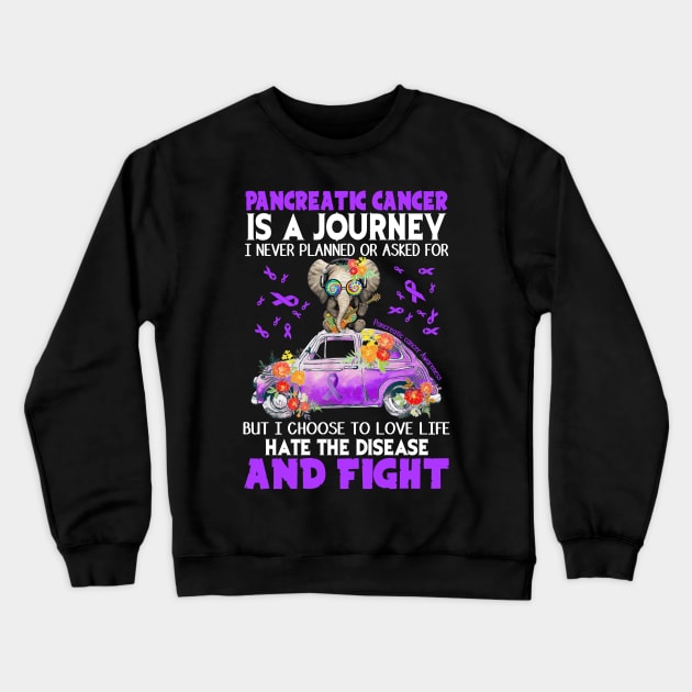 Pancreatic Cancer Is A Journey Crewneck Sweatshirt by Camryndougherty